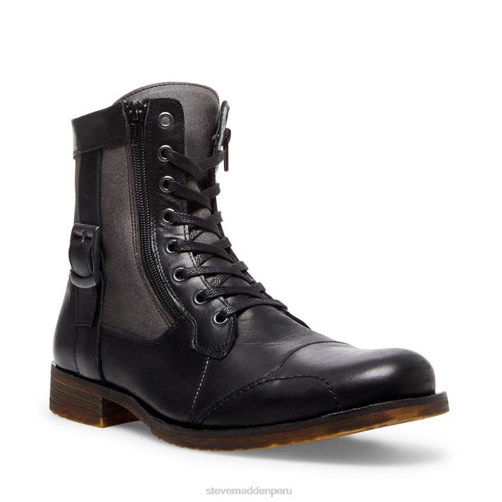 Steve Madden calzado hombres apartadero 4DZJ979 cuero negro