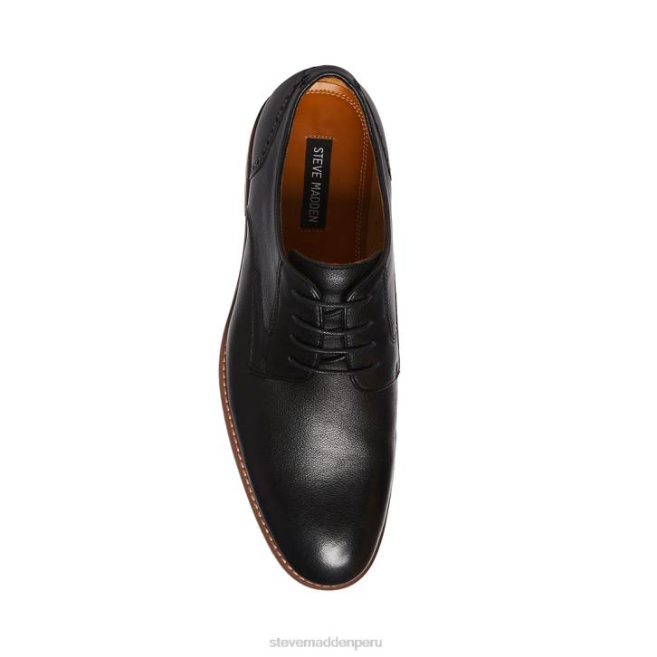 Steve Madden calzado hombres bannon 4DZJ1066 cuero negro