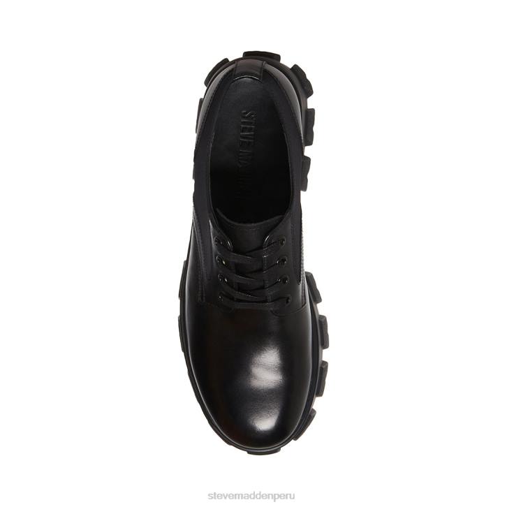 Steve Madden calzado hombres cesar 4DZJ1064 cuero negro