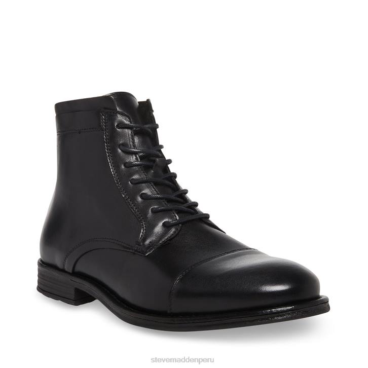 Steve Madden calzado hombres pozos 4DZJ1060 cuero negro