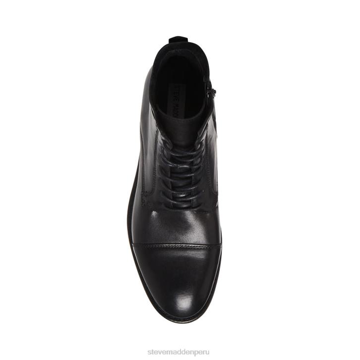 Steve Madden calzado hombres pozos 4DZJ1060 cuero negro